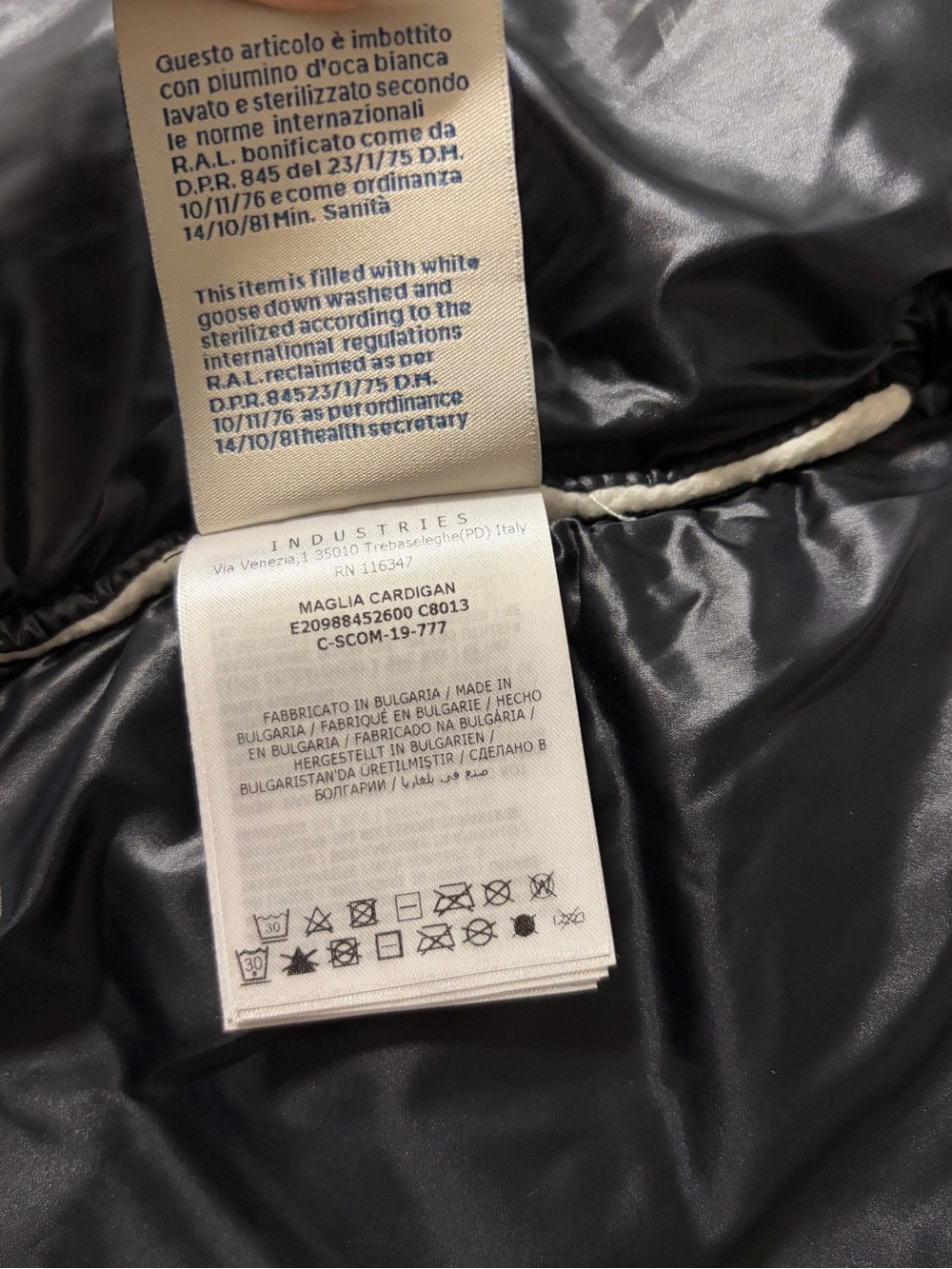 White Moncler Sherpa Puffer Jacket with Red Fur Collar - Picture 5 of 10